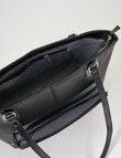 Pronta Moda Textured Zip Shopper Bag, Black product photo View 06 S