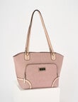 Pronta Moda Textured Zip Shopper Bag, Blush product photo