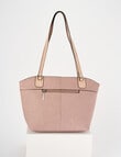 Pronta Moda Textured Zip Shopper Bag, Blush product photo View 02 S