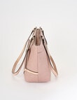 Pronta Moda Textured Zip Shopper Bag, Blush product photo View 04 S