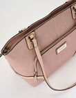 Pronta Moda Textured Zip Shopper Bag, Blush product photo View 05 S