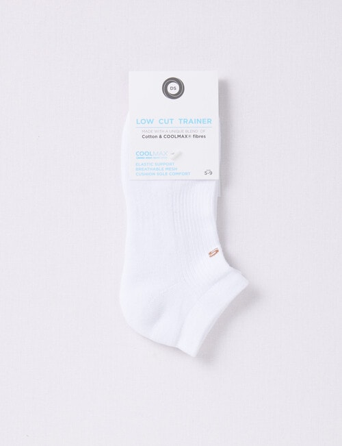 DS Socks Coolmax Cotton Cushion Sole Sport Anklet, White product photo View 02 L