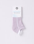 DS Socks Coolmax Cotton Cushion Sole Sport Anklet, White & Grey Lilac product photo View 02 S