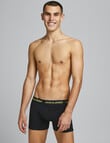 Jack & Jones Cotton Sugar Skull & Plain Trunks, 3-Pack, Black product photo View 03 S