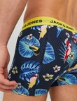 Jack & Jones Cotton Flower Bird & Plain Trunks, 3-Pack, Black product photo View 04 S