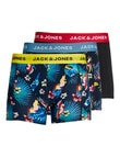 Jack & Jones Cotton Flower Bird & Plain Trunks, 3-Pack, Black product photo