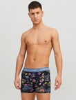 Jack & Jones Cotton Flower Bird & Plain Trunks, 3-Pack, Black product photo View 05 S