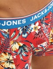 Jack & Jones Cotton Floral & Plain Trunks, 3-Pack, Multicolour & Blue product photo View 04 S
