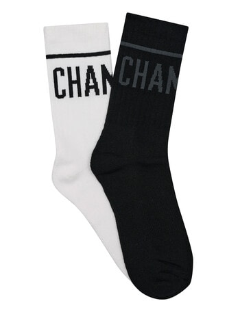Champion Rochester Flex Crew Sock, 2-Pack, Black & White product photo
