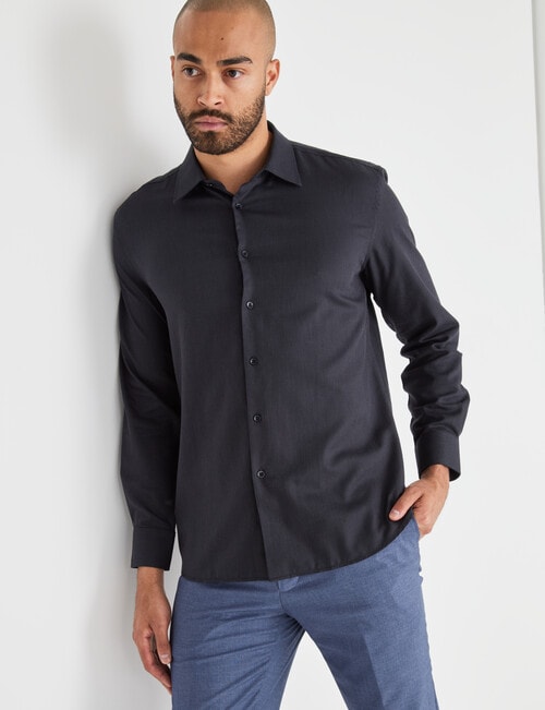 Laidlaw + Leeds Fancy Dobby Shirt, Black product photo