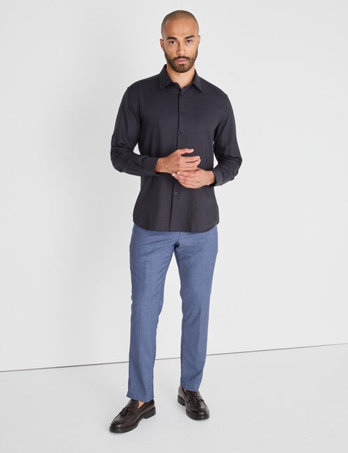 Laidlaw + Leeds Fancy Dobby Shirt, Black product photo View 03 L