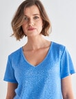 Jigsaw Sequin Front Tee, Lapis Blue product photo View 04 S