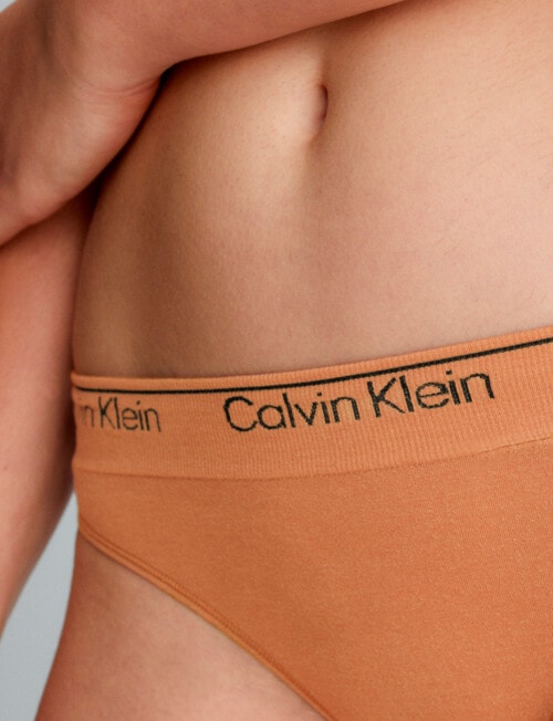 Calvin Klein Modern Seamless Thong Brief, Sandalwood product photo View 02 L