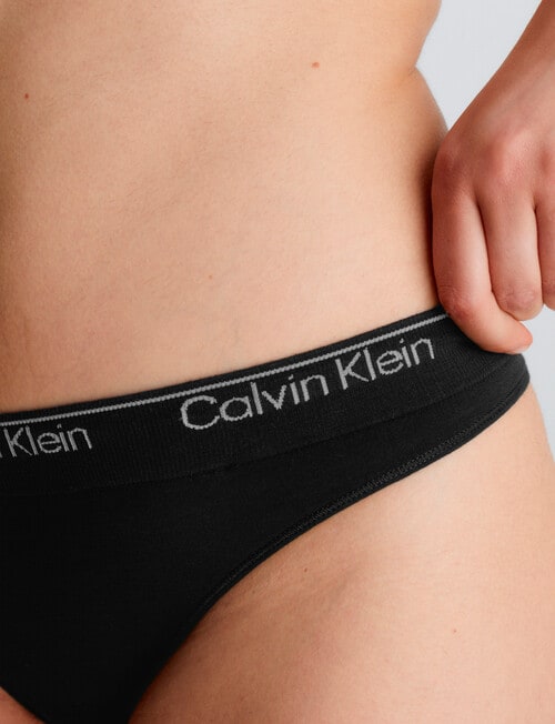 Calvin Klein Modern Seamless Thong Brief, Black product photo View 03 L