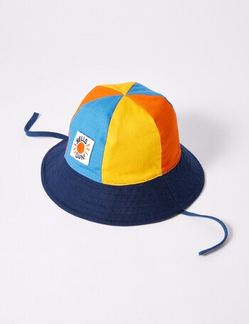 Teeny Weeny Multi Coloured Panel Hat, Blue product photo