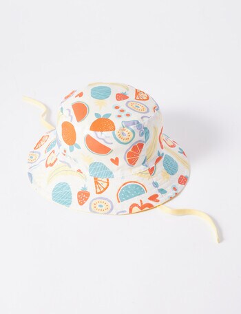 Teeny Weeny Reversible Fruit Bucket Hat, Yellow product photo