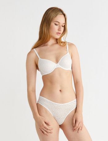 Calvin Klein Sheer Marquisette Lace Lightly Lined Demi Bra, White product photo