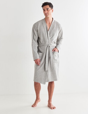 Mazzoni Cotton Rich Knit Robe, Grey Marle product photo