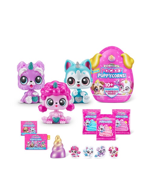 Rainbocorns Pocket Puppycorn Surprise, Series 2, 3-Pack, Assorted product photo View 02 L