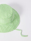 Teeny Weeny Seer Sucker Check Bucket Hat, Green product photo View 02 S