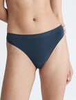 Calvin Klein Bonded Flex Mid-Rise Thong, Blueberry product photo