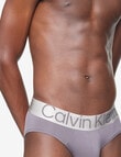 Calvin Klein Reconsidered Steel Hip Brief, 3-Pack, Black, Blue & Grey product photo View 04 S