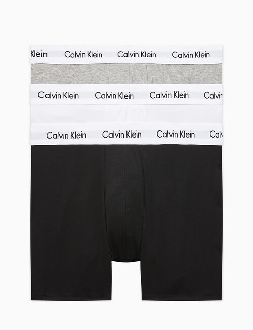 Calvin Klein Cotton Stretch Boxer Brief, 3-Pack, Black, White & Grey product photo