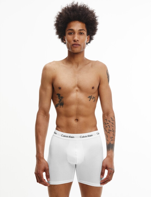 Calvin Klein Cotton Stretch Boxer Brief, 3-Pack, Black, White & Grey product photo View 03 L