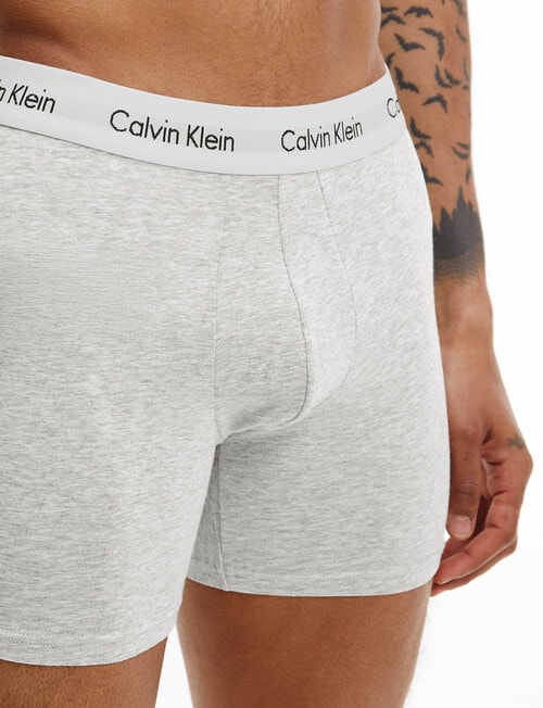 Calvin Klein Cotton Stretch Boxer Brief, 3-Pack, Black, White & Grey product photo View 05 L