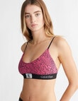 Calvin Klein 1996 Cotton Abstract Spots Unlined Bralette, Fuchsia Rose product photo