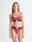Calvin Klein 1996 Cotton Abstract Spots Unlined Bralette, Fuchsia Rose product photo View 03 S