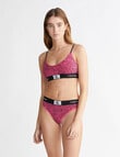 Calvin Klein 1996 Cotton Abstract Spots Modern Thong Brief, Fuchsia Rose product photo View 02 S