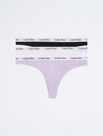 Calvin Klein Carousel Thong, 3-Packk, Black, White, Pastel Lilac product photo