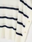 Boston + Bailey Striped Summer Poncho, White & Navy product photo View 02 S