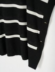 Boston + Bailey Striped Summer Poncho, Black & White product photo View 02 S