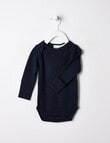 Milly & Milo Merino Blend Long Sleeve Bodysuit, Navy product photo