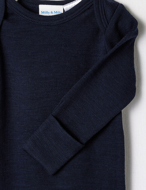 Milly & Milo Merino Blend Long Sleeve Bodysuit, Navy product photo View 02 L