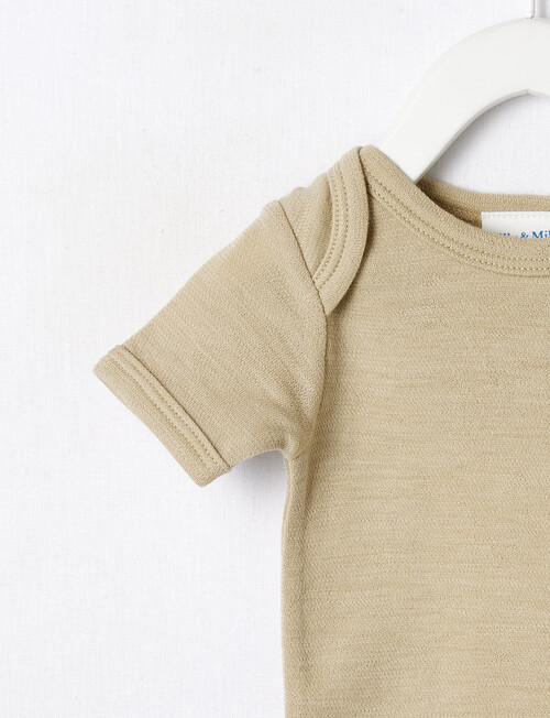 Milly & Milo Merino Blend Short Sleeve Bodysuit, Sage product photo View 02 L