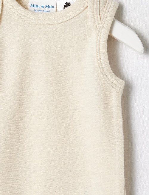 Milly & Milo Merino Blend Sleeveless Bodysuit, Vanilla product photo View 02 L