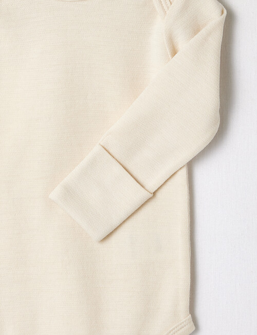 Milly & Milo Merino Blend Long Sleeve Bodysuit, Vanilla product photo View 02 L