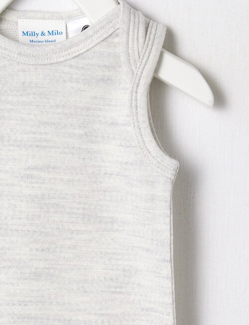 Milly & Milo Merino Blend Sleeveless Bodysuit, Grey Marle product photo View 02 L