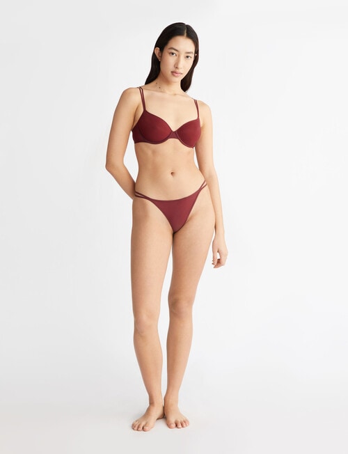 Calvin Klein Sheer Marquisette String Thong, Tawny Port product photo View 02 L