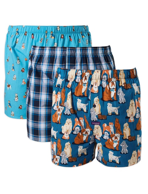 Mitch Dowd Check Dog Boxer Short, 3-Pack, Blue product photo