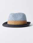 Teeny Weeny Tan Trim Paper Hat, Blue product photo View 02 S