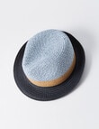 Teeny Weeny Tan Trim Paper Hat, Blue product photo View 03 S
