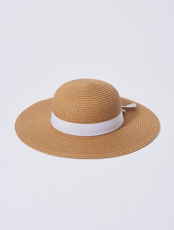 Teeny Weeny White Bow Paper Sunhat, Natural product photo