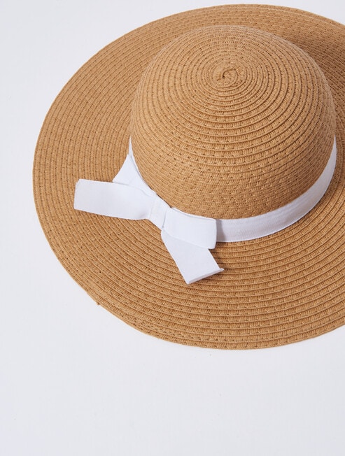 Teeny Weeny White Bow Paper Sunhat, Natural product photo View 02 L