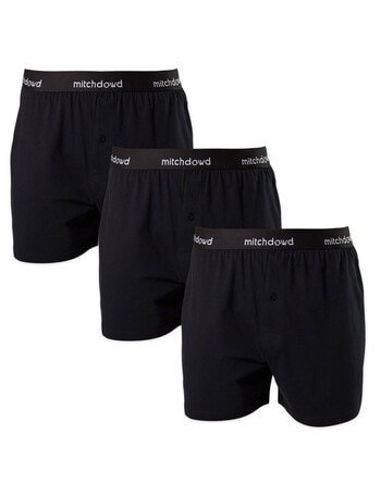 Mitch Dowd Knit Boxer Short, 3-Pack, Black product photo