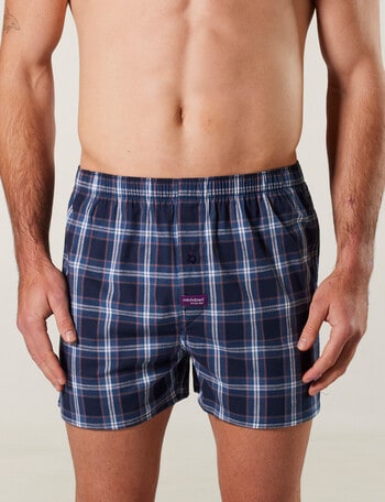 Mitch Dowd Captain Check Stretch Boxer Short, Navy product photo