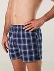 Mitch Dowd Captain Check Stretch Boxer Short, Navy product photo View 03 S
